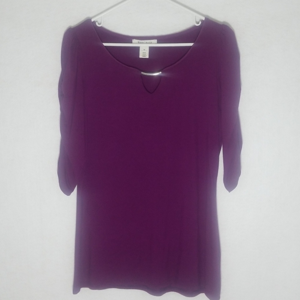 Purple White House Black Market Top Size Medium